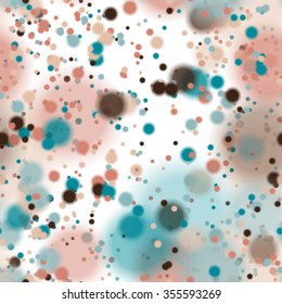 Seamless pattern with colorful blurred circles.  Background tile for winter holidays. Abstract texture template.