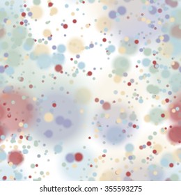 Seamless pattern with colorful blurred circles.  Background tile for winter holidays. Abstract texture template.