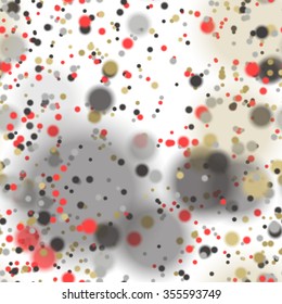 Seamless pattern with colorful blurred circles.  Background tile for winter holidays. Abstract texture template.