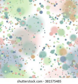 Seamless pattern with colorful blurred circles.  Background tile for winter holidays. Abstract texture template.