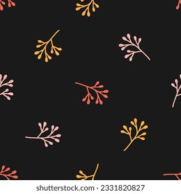 Seamless pattern with colorful boho flowers
