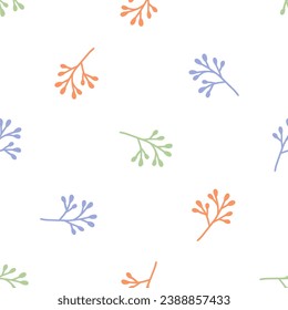 Seamless pattern with colorful boho flowers