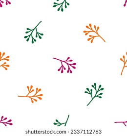 Seamless pattern with colorful boho plant