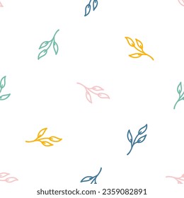 Seamless pattern with colorful boho plant