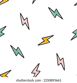 Seamless pattern with colorful bolt