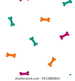 Seamless pattern with colorful bones