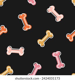 Seamless pattern with colorful bones