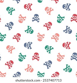 Seamless pattern with colorful bones