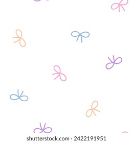 Seamless pattern with colorful bow