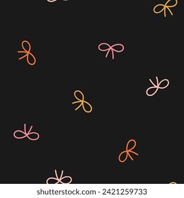 Seamless pattern with colorful bow tie