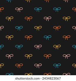 Seamless pattern with colorful bows