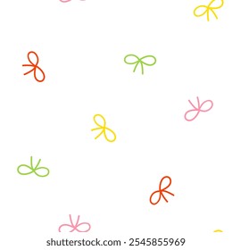 Seamless pattern with colorful bows