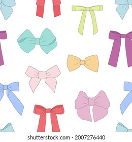 Seamless pattern colorful bows vector illustration