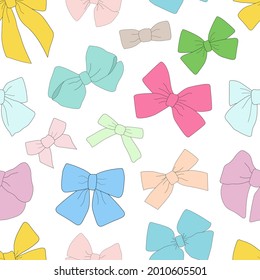 Seamless pattern colorful bows vector illustration