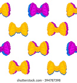 Seamless pattern with colorful bows. Vector illustration.