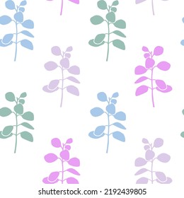 Seamless pattern with colorful branches