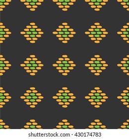 Seamless pattern colorful brick on black background