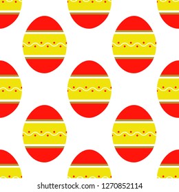 Seamless pattern of colorful bright decorated eggs