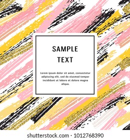 Seamless pattern with colorful brush strokes. Trendy template