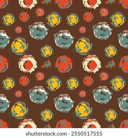 Seamless pattern of colorful brushes. Color background illustration.