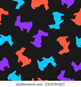 Seamless pattern with colorful bunny