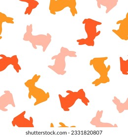 Seamless pattern with colorful bunny