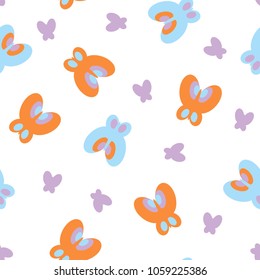 Seamless pattern with colorful butterflies