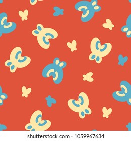 Seamless pattern with colorful butterflies