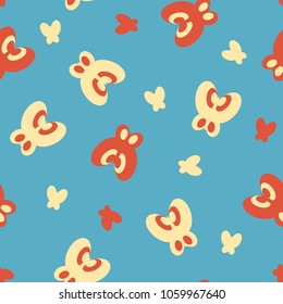 Seamless pattern with colorful butterflies