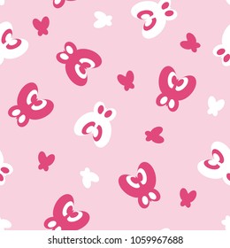 Seamless pattern with colorful butterflies