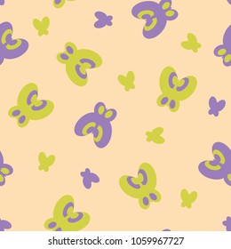 Seamless pattern with colorful butterflies