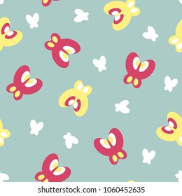 Seamless pattern with colorful butterflies
