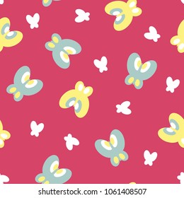 Seamless pattern with colorful butterflies