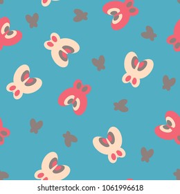 Seamless pattern with colorful butterflies