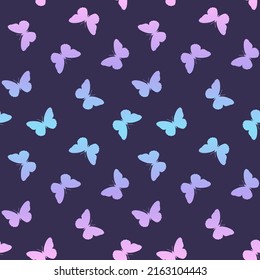 Seamless pattern with colorful butterflies