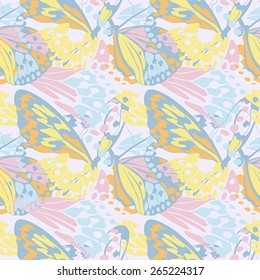 Seamless pattern with colorful butterflies