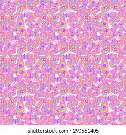 Seamless pattern with colorful butterflies