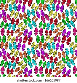 seamless pattern with colorful butterflies vector background