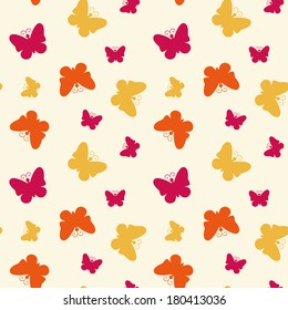 Seamless pattern with colorful butterflies. Vector illustration.