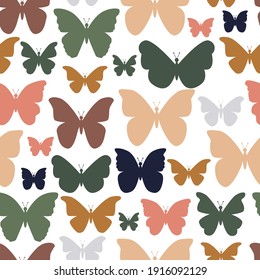 Seamless pattern with colorful butterflies. Vector illustration. Best for textile, wallpaper, backgrounds