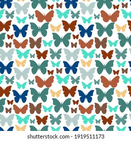 Seamless pattern with colorful butterflies. Vector illustration. Best for textile, wallpaper, backgrounds