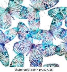 Seamless pattern with colorful butterflies. Vector illustration, EPS 10 