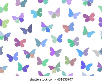 Seamless pattern with colorful butterflies. Vector illustration.