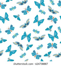 Seamless pattern with colorful butterflies. Vector illustration