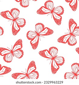 Seamless pattern with colorful butterfly