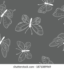 Seamless pattern of colorful butterfly. Vector butterflies pattern. Abstract seamless background.
