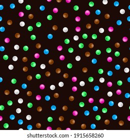 Seamless pattern with colorful candy pills. Vector illustration