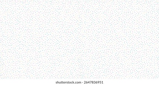 Seamless pattern of colorful candy sprinkles scattered on a white background. Ideal for sweet-themed designs, party decorations, wrapping paper, or playful backgrounds.