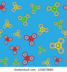 seamless pattern of colorful cartoon simple spiners