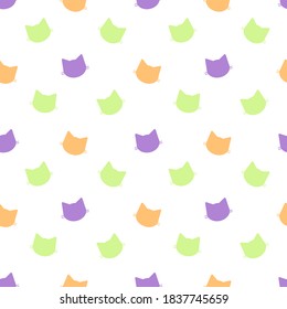 Seamless pattern with colorful cats, texture for wrapping, posctards, boxes, children clothes